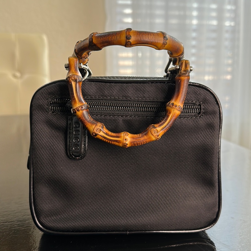 Vintage Mini Gucci Nylon Bag Bamboo Handle